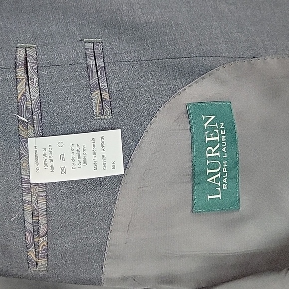 Lauren Ralph Lauren Gray Wool Sport Coat 2 button Men's 50R - Picture 4 of 11